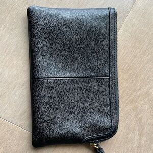 Fossil leather wristlet clutch